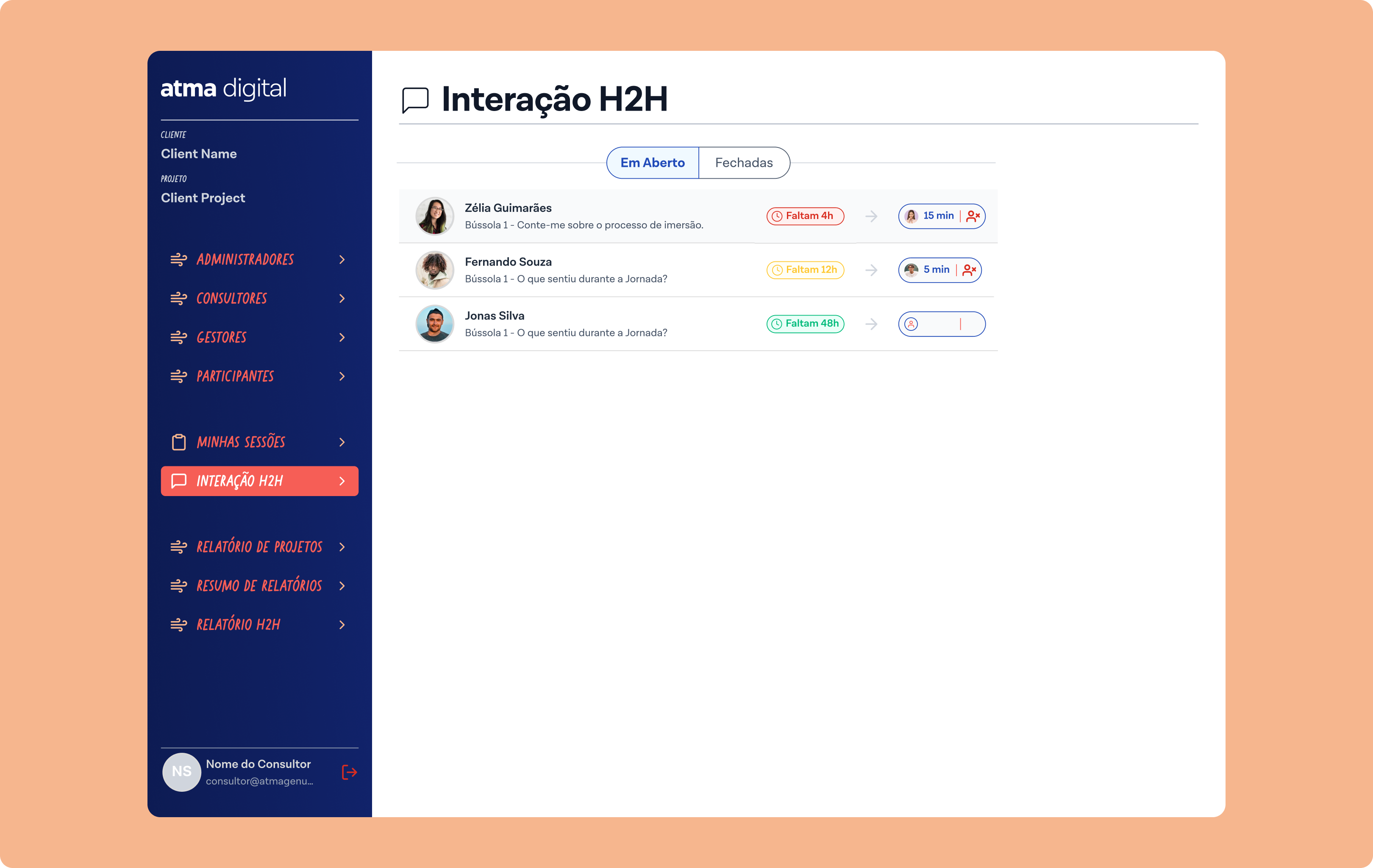 Atma Digital — H2H interaction screen