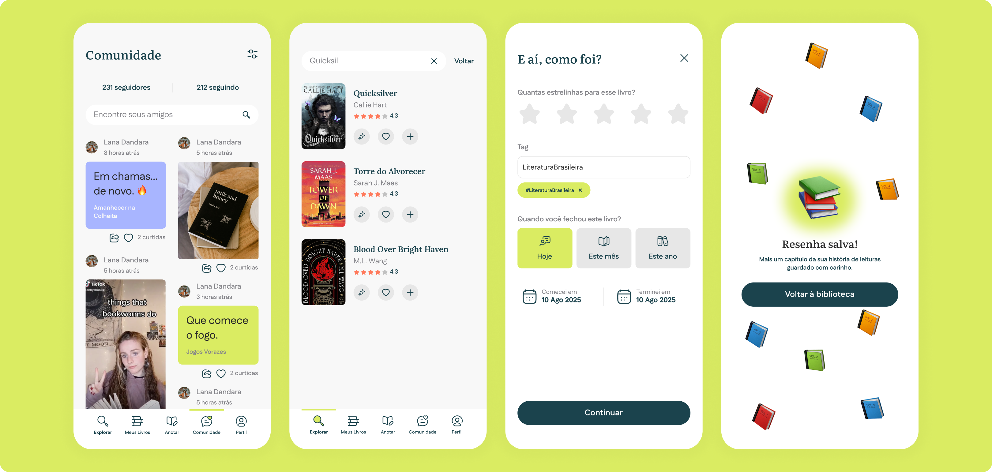 Miolo — community, review, and reflection flow